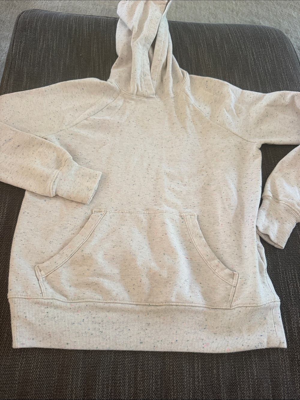 Athleta Cream Speckled Kids Hoodie